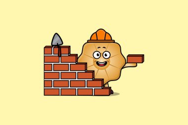 Düz modern stil tasarımında mason karakter rolünde sevimli çizgi film Kurabiyeleri