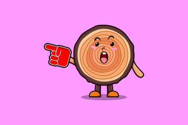 Cute Cartoon Wood trunk with foam finger glove in modern design