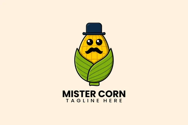 Flat Modern Template Mister Corn Logo Concept Vector Illustration Graphismes Vectoriels