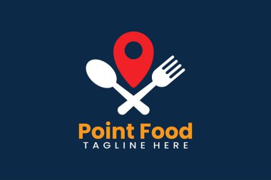 Flat food point logo template vector design illustration