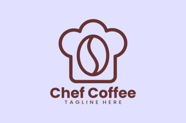 Flat chef coffee logo template vector design illustration