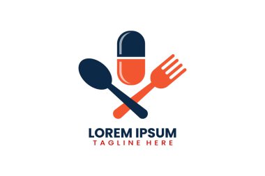 Düz ilaç restoran logo şablonu taşıyıcısı
