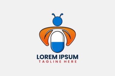 Düz arı ilacı logo şablonu vektörü