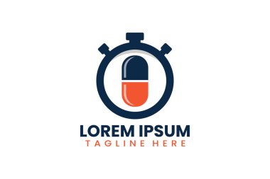 Düz ilaç zamanı logo şablonu tasarımı
