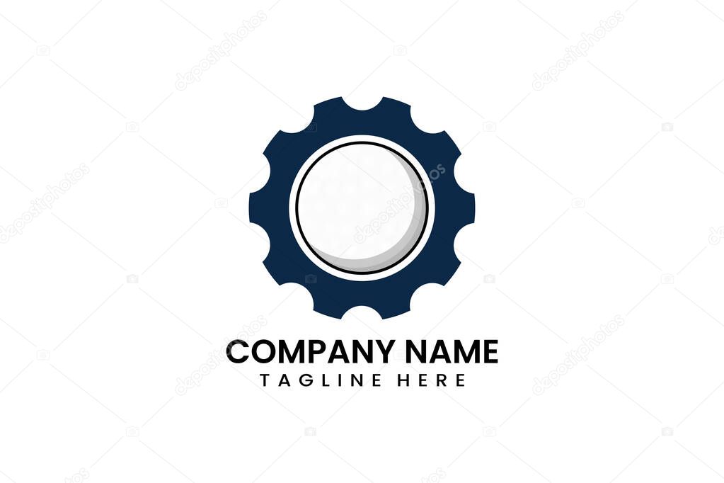 Flat gear mechanical engineering sport logo icon template vector design illustration