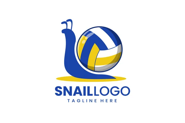 Flat snail volley ball icon symbol logo template vector design illustration