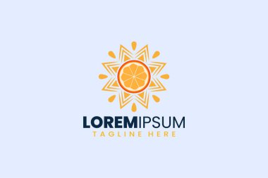Modern basit turuncu meyve güneş logosu örnekleme