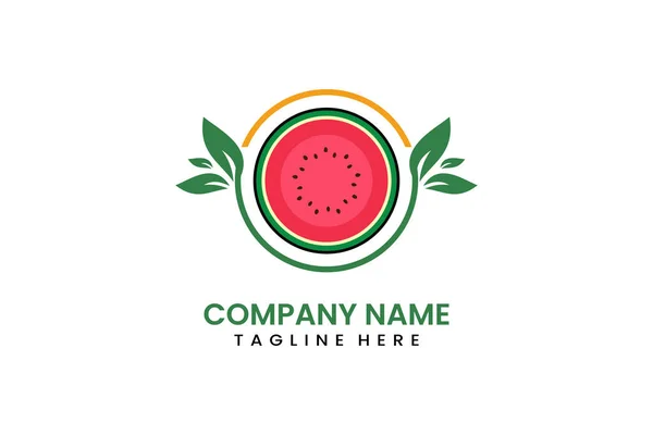 Flat Modern Simple Nature Watermelon Logo Icon Template Vector Design — Stock Vector
