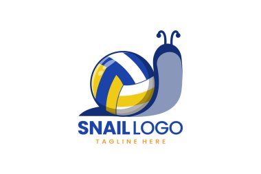 Düz modern logo salyangoz voleybol logo şablonu simge vektör tasarımı illüstrasyonu