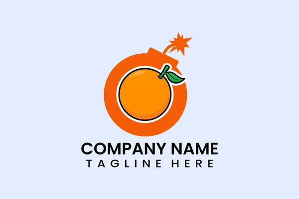 Плоская Бомба Оранжевый Логотип Логотип Логотипа Иконки Логотипа Векторной Иллюстрации — стоковый вектор