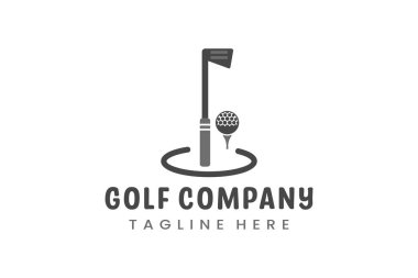 Modern Düz Tasarım Eşsiz Golf Topu Logosu Şablonu ve Minimalist Golf Logosu Konsepti