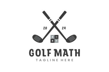 Modern Düz Tasarım Eşsiz Matematik Golf Topu Kulübü Grafik logo şablonu Minimalist Golf Logosu