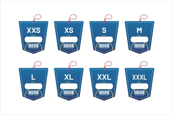 stock vector set clothing size labels size label tag Clothing neck label tag concept no border vector design