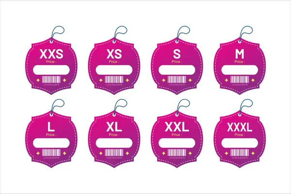 stock vector Set clothing size labels size label tag Clothing neck label tag concept no border vector design