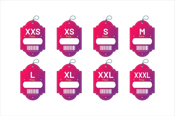 stock vector Set clothing size labels size label tag Clothing neck label tag concept no border vector design