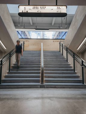 Hong Kong 'daki Merkez Pazar Mirası Sitesi Merdiveni Simetri Görünümü