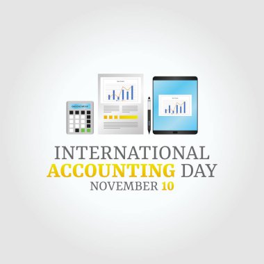 Uluslararası muhasebe gününün vektör grafiği uluslararası muhasebe günü kutlamaları için iyi. düz dizayn. İlan tasarımı. Düz illüstrasyon.