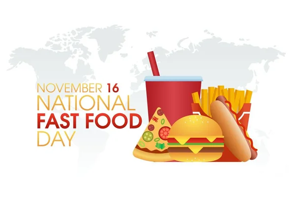 Grafika Wektorowa Krajowego Dnia Fast Food Dobre Dla Krajowych Obchodów — Wektor stockowy