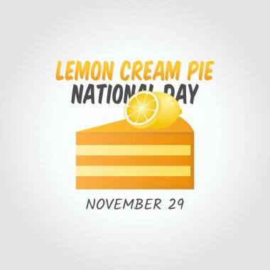 Ulusal Limonlu Kremalı Turta Günü 'nün vektör grafiği ulusal limonlu turta günü kutlamaları için iyidir. düz dizayn. İlan tasarımı. Düz illüstrasyon.