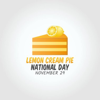 Ulusal Limonlu Kremalı Turta Günü 'nün vektör grafiği ulusal limonlu turta günü kutlamaları için iyidir. düz dizayn. İlan tasarımı. Düz illüstrasyon.