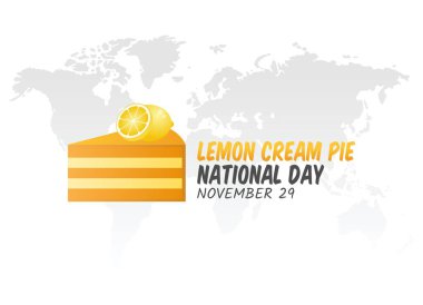 Ulusal Limonlu Kremalı Turta Günü 'nün vektör grafiği ulusal limonlu turta günü kutlamaları için iyidir. düz dizayn. İlan tasarımı. Düz illüstrasyon.