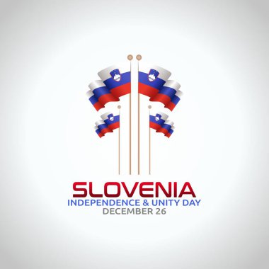 Slovenya 'nın bağımsızlık ve birlik gününün vektör grafiği Slovenya' nın bağımsızlığı ve birlik günü kutlamaları için iyidir. düz dizayn. İlan tasarımı. Düz illüstrasyon.