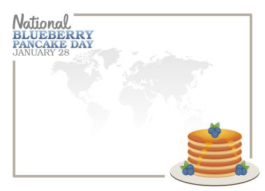 vector graphic of national blueberry pancake day good for national blueberry pancake day celebration. flat design. flyer design.flat illustration.