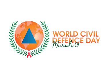 Dünya Sivil Savunma Günü 'nün vektör grafiği Dünya Sivil Savunma Günü kutlamaları için iyidir. düz dizayn. İlan tasarımı. Düz illüstrasyon.