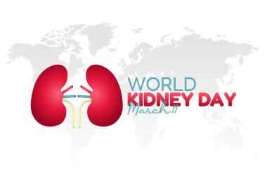 Böbrek Günü 'nün vektör grafiği dünya böbrek günü kutlaması için iyi. düz dizayn. İlan tasarımı. Düz illüstrasyon.