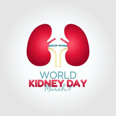 Böbrek Günü 'nün vektör grafiği dünya böbrek günü kutlaması için iyi. düz dizayn. İlan tasarımı. Düz illüstrasyon.