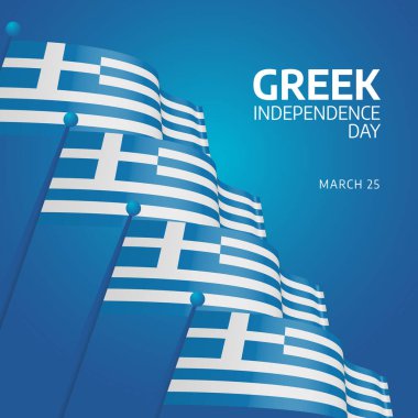 Yunanistan 'ın bağımsızlık gününün vektör grafiği, Yunanistan' ın bağımsızlık günü kutlamaları için iyi. düz dizayn. İlan tasarımı. Düz illüstrasyon.