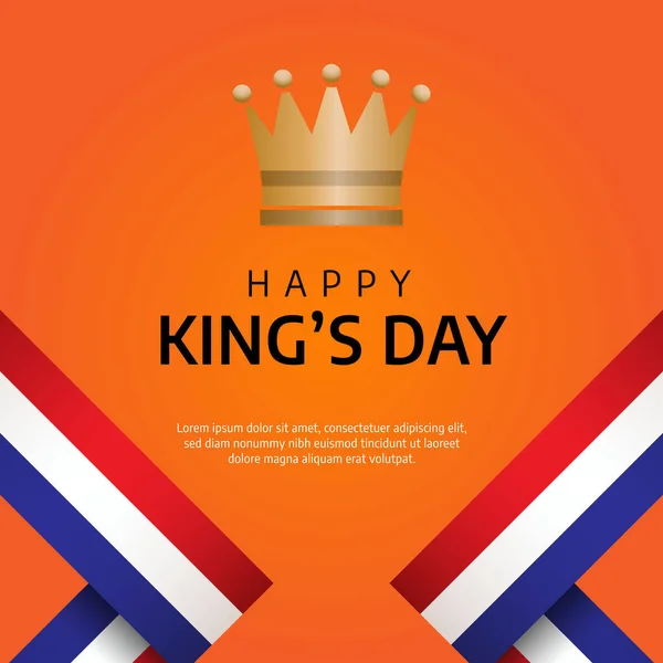 Векторна Графіка Щасливого Королівського Дня Хороша Святкування Дня Короля Плоский — стоковий вектор