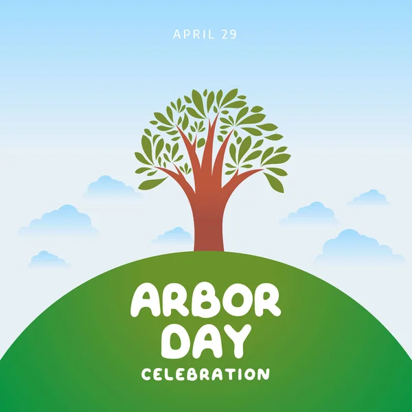 stock vector vector graphic of arbor day day good for arbor day celebration. flat design. flyer design.flat illustration.