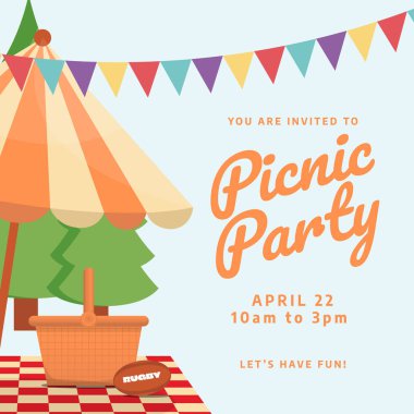 Ulusal piknik gününün vektör grafiği ulusal piknik günü kutlamaları için iyidir. düz dizayn. İlan tasarımı. Düz illüstrasyon.