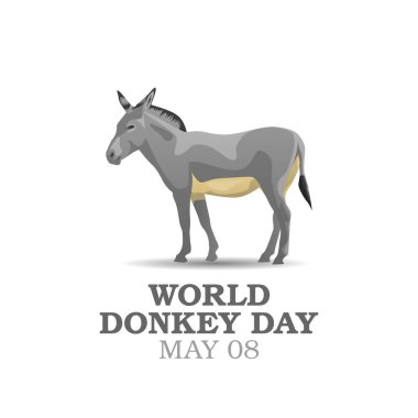 Eşek Günü 'nün vektör grafiği dünya eşek günü kutlaması için iyidir. düz dizayn. İlan tasarımı. Düz illüstrasyon.