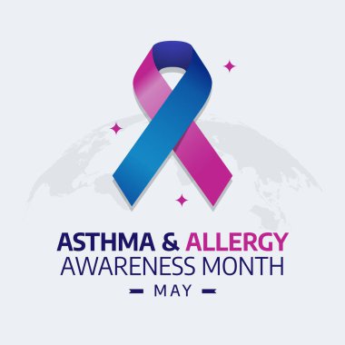 Astım ve alerji farkındalığı ayının vektör grafiği astım ve alerji farkındalığı ayı kutlamaları için iyidir. düz dizayn. İlan tasarımı. Düz illüstrasyon.