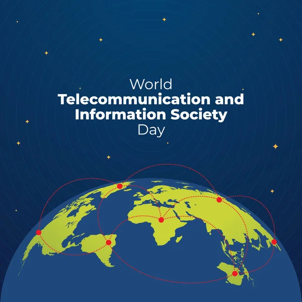 Vector Gráfico Del Día Mundial Las Telecomunicaciones Sociedad Información Bueno — Vector de stock