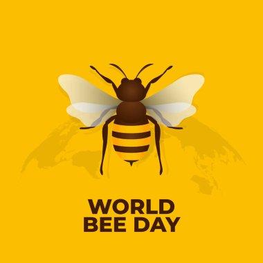 Dünya Arı Günü 'nün vektör grafiği dünya arı günü kutlaması için iyi. düz dizayn. İlan tasarımı. Düz illüstrasyon.