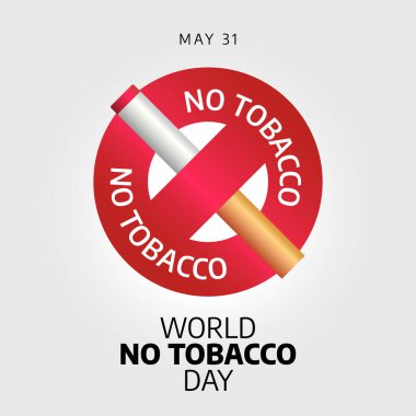 Dünyanın vektör grafiği tütün günü yok dünya için iyi bir gün değil tütün günü kutlaması yok. düz dizayn. İlan tasarımı. Düz illüstrasyon.