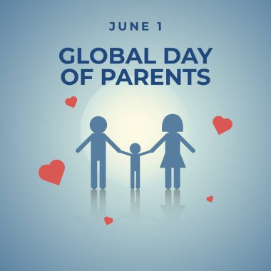 Ebeveynlerin küresel gününün vektör grafiği ailelerin kutlaması için iyidir. düz dizayn. İlan tasarımı. Düz illüstrasyon.