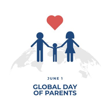 Ebeveynlerin küresel gününün vektör grafiği ailelerin kutlaması için iyidir. düz dizayn. İlan tasarımı. Düz illüstrasyon.