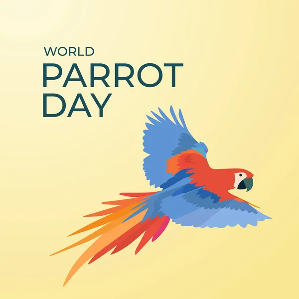 Papağan Günü Nün Vektör Grafiği Dünya Papağan Günü Kutlaması Için — Stok Vektör