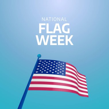 Ulusal bayrak haftası vektör grafiği ulusal bayrak haftası kutlamaları için uygun. düz dizayn. İlan tasarımı. Düz illüstrasyon.