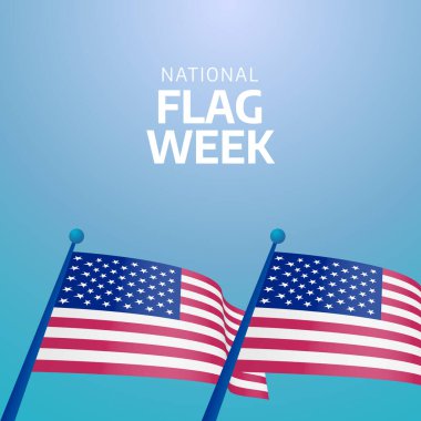 Ulusal bayrak haftası vektör grafiği ulusal bayrak haftası kutlamaları için uygun. düz dizayn. İlan tasarımı. Düz illüstrasyon.