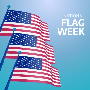 Ulusal bayrak haftası vektör grafiği ulusal bayrak haftası kutlamaları için uygun. düz dizayn. İlan tasarımı. Düz illüstrasyon.