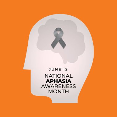 Ulusal Afazi Farkındalık Ayı 'nın vektör grafiği Ulusal Afazi Farkındalık Ayı kutlamaları için iyidir. düz dizayn. İlan tasarımı. Düz illüstrasyon.