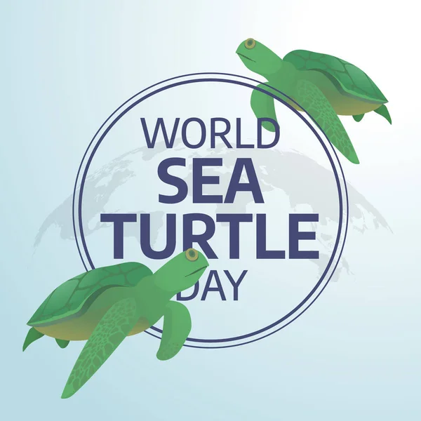 Gráfico Vetorial Dia Mundial Tartaruga Marinha Bom Para Celebração Dia — Vetor de Stock