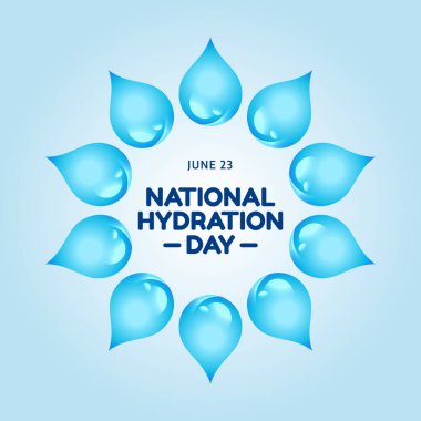 Ulusal Hidrasyon Günü 'nün vektörel grafiği ulusal susuzluk günü kutlamaları için iyidir. düz dizayn. İlan tasarımı. Düz illüstrasyon.