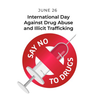 Uyuşturucu Bağımlılığı ve Yasadışı Kaçakçılığa Karşı Uluslararası Gün 'ün vektör grafiği Uyuşturucu Bağımlılığı ve Kaçakçılığa Karşı Uluslararası Gün için iyi.