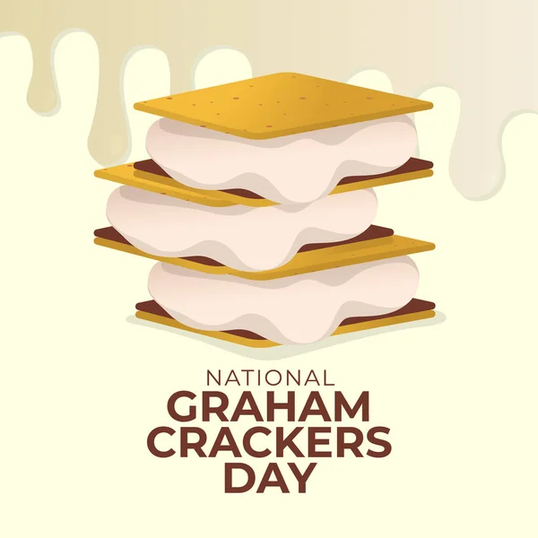 stock vector vector graphic of National Graham Crackers Day good for National Graham Crackers Day celebration. flat design. flyer design.flat illustration.